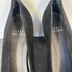 Stuart Weitzman Black Suede Block Heel Pumps EU 42 US 11 Made in Spain